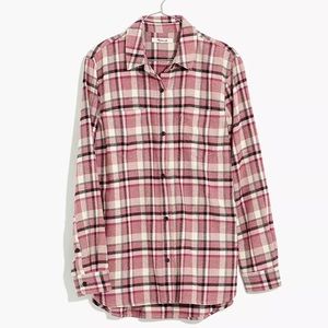 Madewell Button Up Classic Ex-Boyfriend Shirt in Cornado Plaid NWT